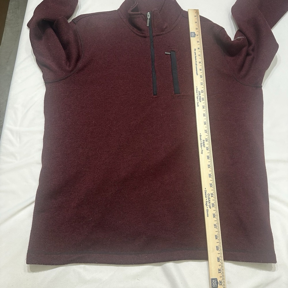 Eddie Bauer Mens Sweater Fleece 1/4 Zip Pullover‎ Sweatshirt Burgundy Red Sz XXL - Picture 8 of 10